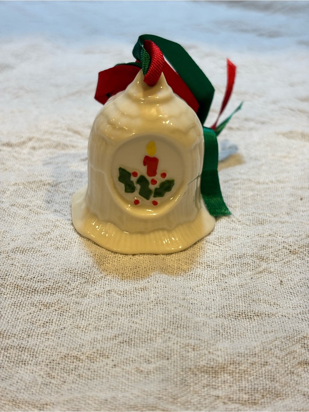 Belleek Fine Parian China Holiday Ceramic Bell Ornament